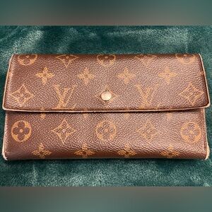 Louis Vuitton Brown Trifold Long Wallet in Monogram